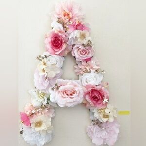 Floral Letter A sign 12 inch
